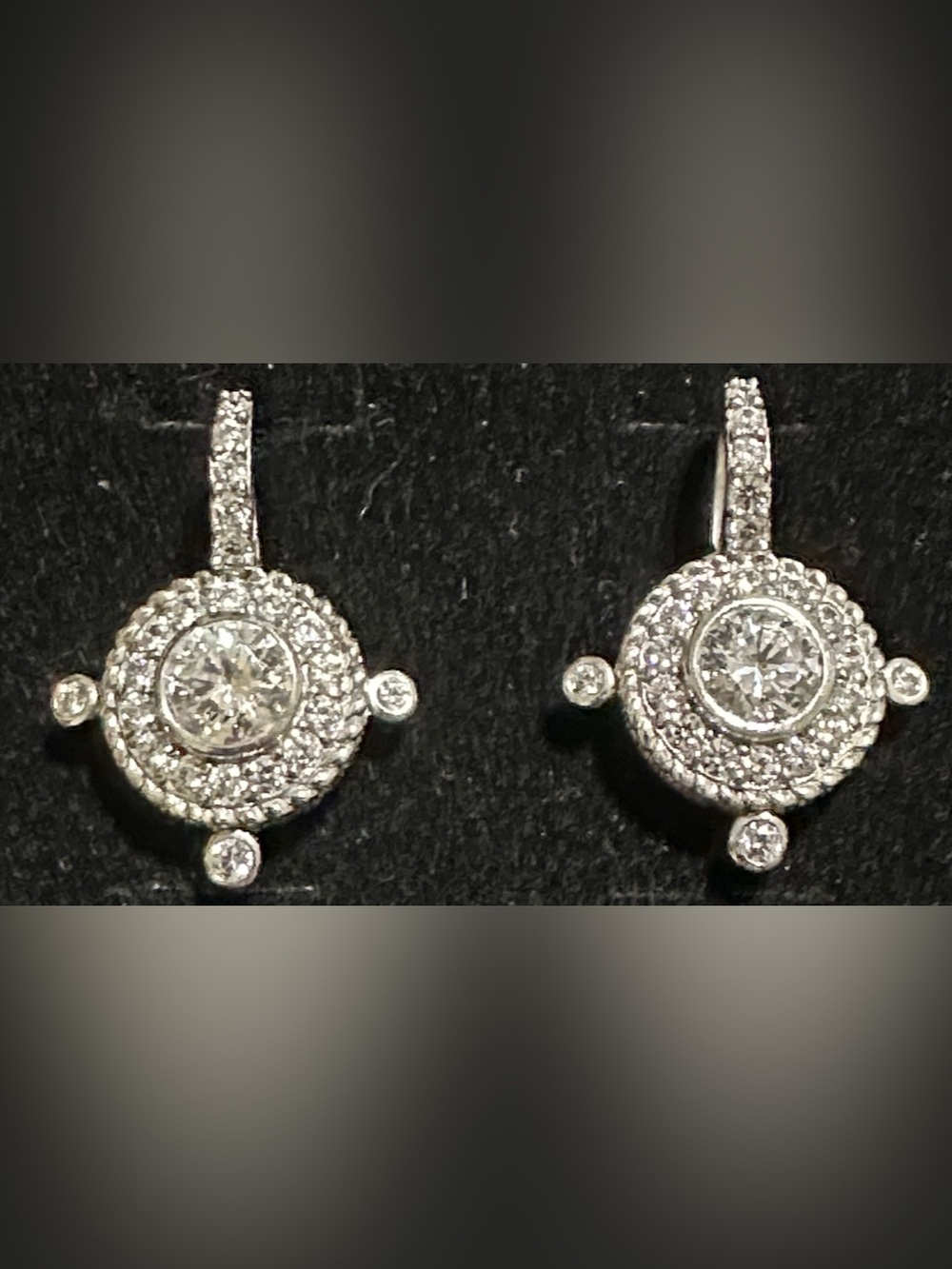Judith Ripka Sterling 925 CZ Cluster Drop Earrings - Picture 14 of 14
